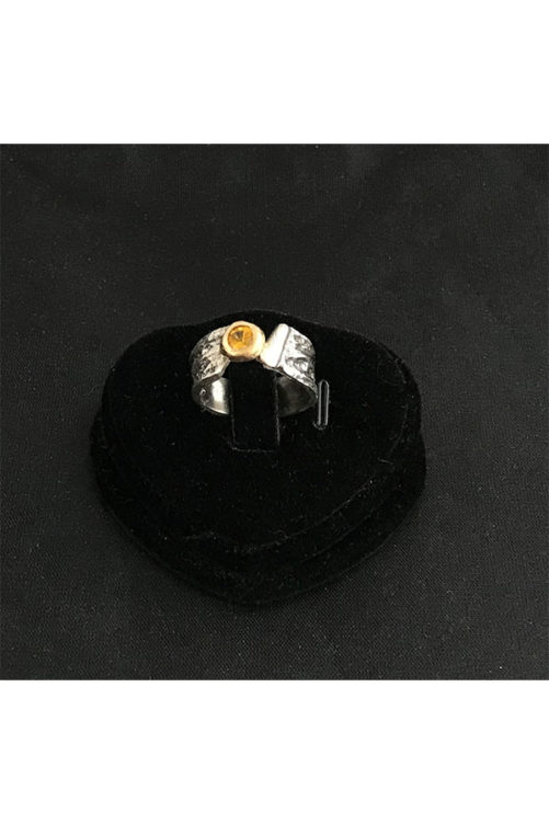 bague écorce saphir jaune