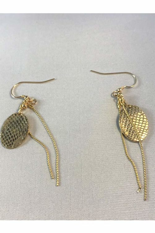 boules d'oreilles bronze chainettes