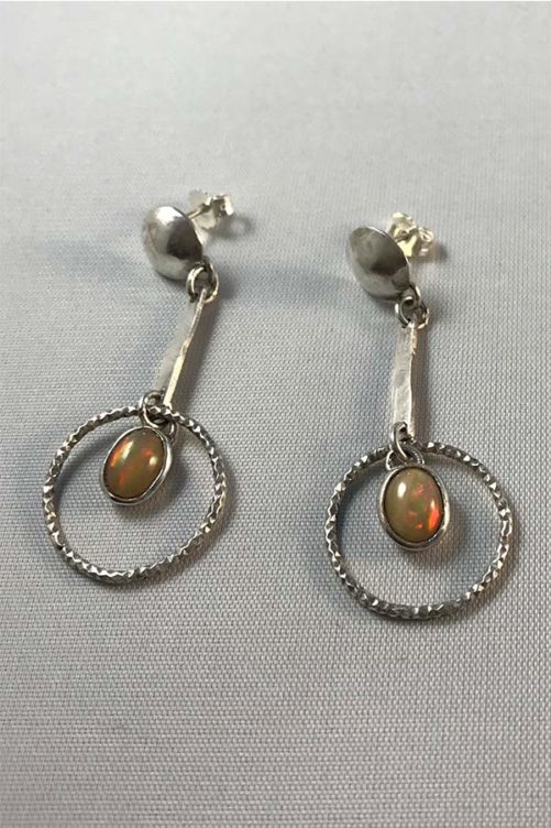 boucles oreilles opales