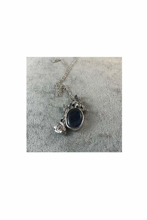 pendentif argent froissé labradorite